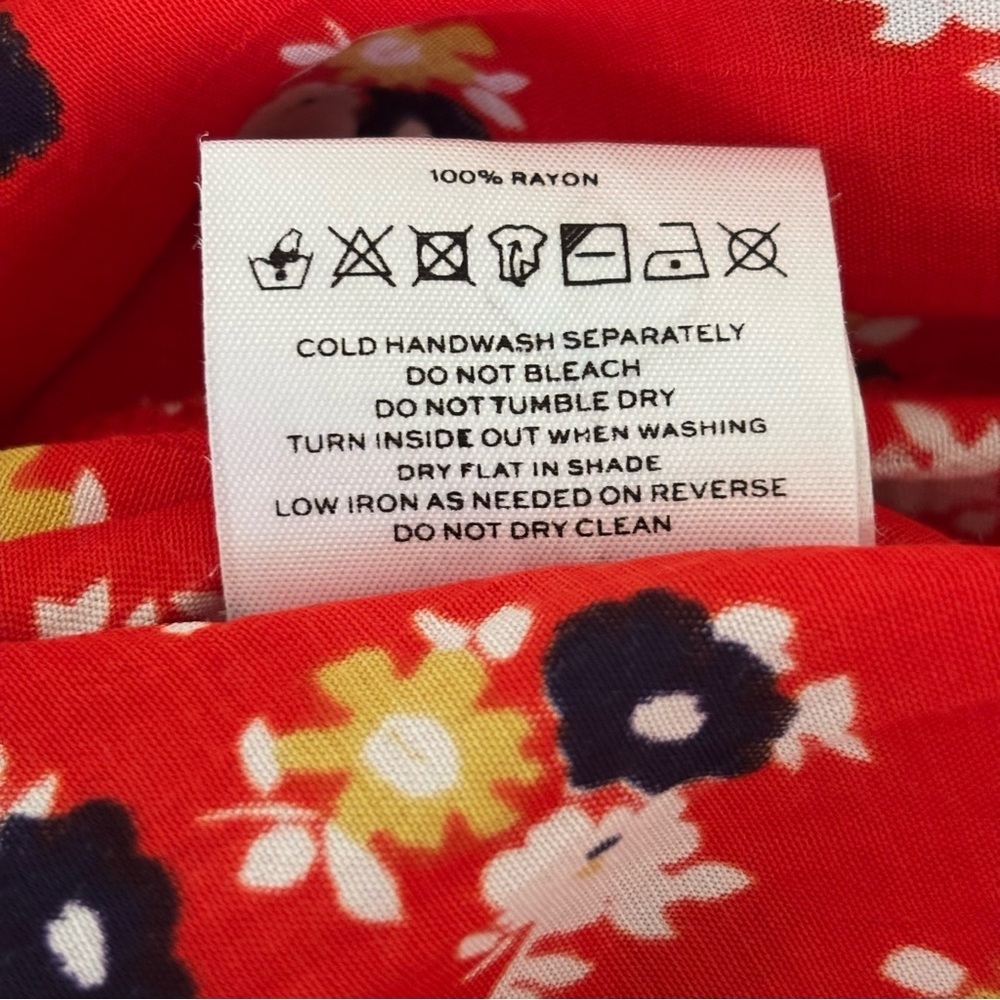Faithfull The Brand Jasmine Red Ari Floral Midi Dress Sz 4 - Picture 10 of 11